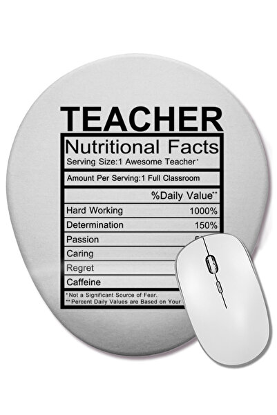 BASKI DÜNYASI Учител Хранителни факти Bilek Destekli Oval Mouse Pad
