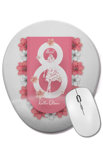 BASKI DÜNYASI 8 martie, Ziua Internațională a Femeii 001 Mouse Pad oval cu su...