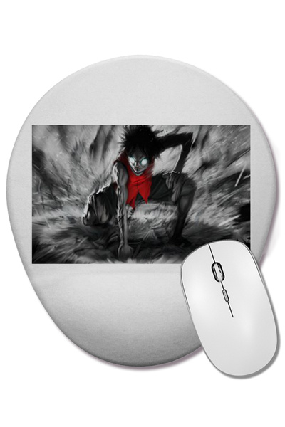 BASKI DÜNYASI Mouse Pad oval One Piece Monkey D. Luffy cu suport pentru înche...