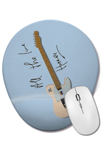 BASKI DÜNYASI Хари Стайлс Китара 010 Овална подложка за мишка с опора за китката