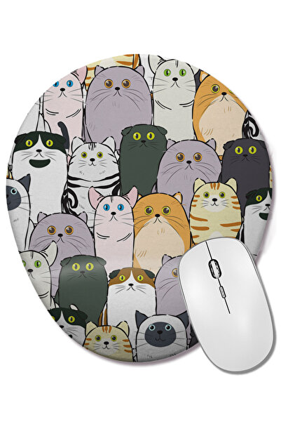 BASKI DÜNYASI Mouse Pad oval cu suport pentru încheietura mâinii, dulce și dr...