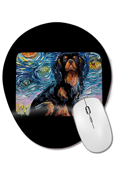 BASKI DÜNYASI Mouse Pad oval cu suport pentru încheietura mâinii, câine Caval...
