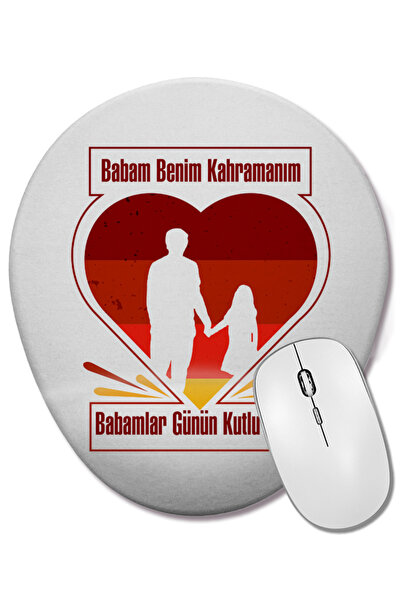 BASKI DÜNYASI Подарък за баща за Деня на бащата 016 Овална подложка за мишка ...