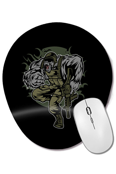 BASKI DÜNYASI Mouse Pad oval Soldier Ape cu suport pentru încheietura mâinii