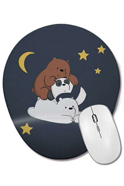 BASKI DÜNYASI We Bare Bears 012 Mouse Pad oval cu suport pentru încheietura m...