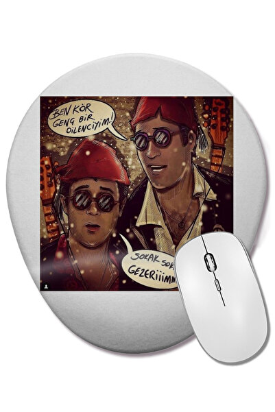 BASKI DÜNYASI Mouse Pad oval Kemal Sunal Şabanoğlu Şaban cu suport pentru înc...