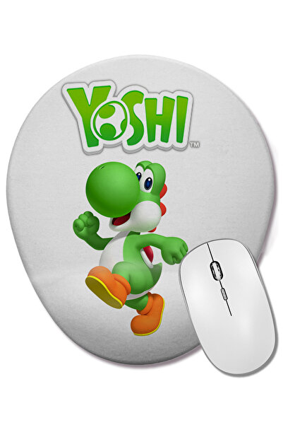 BASKI DÜNYASI Mouse Pad oval Mario și Yoshi cu suport pentru încheietura mâinii