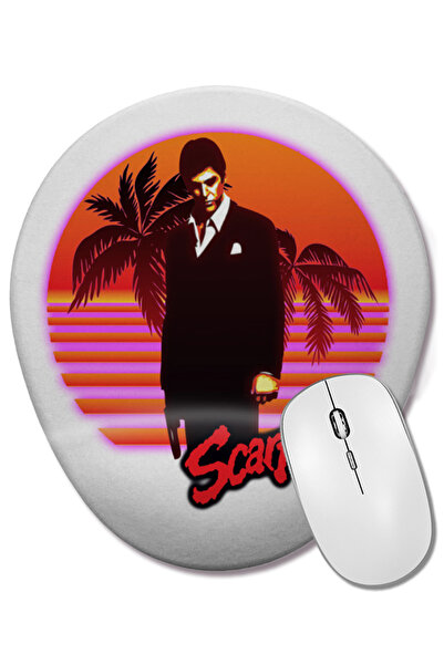 BASKI DÜNYASI Mouse Pad oval Scarface cu suport pentru încheietura mâinii