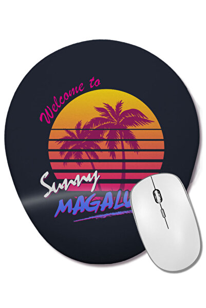 BASKI DÜNYASI Καλώς ήρθατε στο Sunny Magaluf Bilek Destekli Oval Mouse Pad