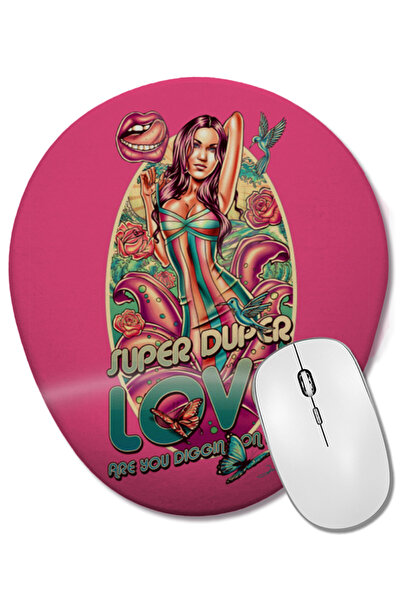 BASKI DÜNYASI Mouse Pad oval Music Super Duper cu suport pentru încheietura m...
