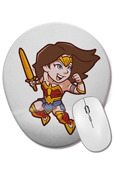 BASKI DÜNYASI Mouse Pad oval Wonder Woman cu suport pentru încheietura mâinii