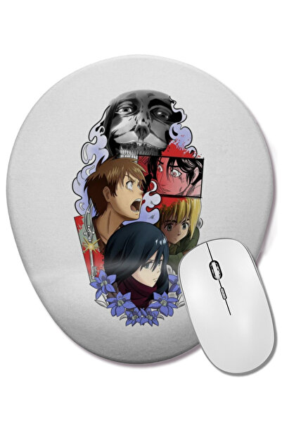 BASKI DÜNYASI Attack On Titan 04 Οβάλ ποντίκι με υποστήριξη καρπού