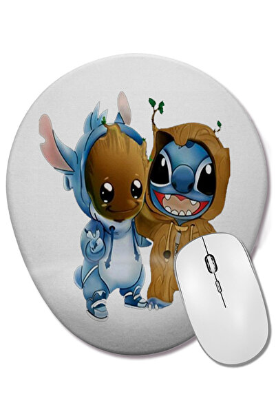 BASKI DÜNYASI Οβάλ ποντίκι με υποστήριξη καρπού Groot και Stitch