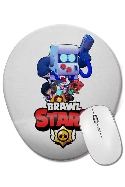BASKI DÜNYASI Mouse Pad oval Brawl Stars Virus 8 Bit cu suport pentru încheietura mâinii