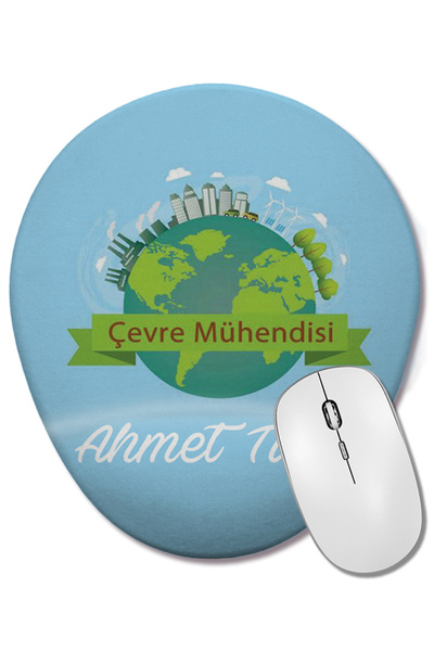 BASKI DÜNYASI Mouse Pad oval pentru inginer de mediu cu suport pentru încheie...