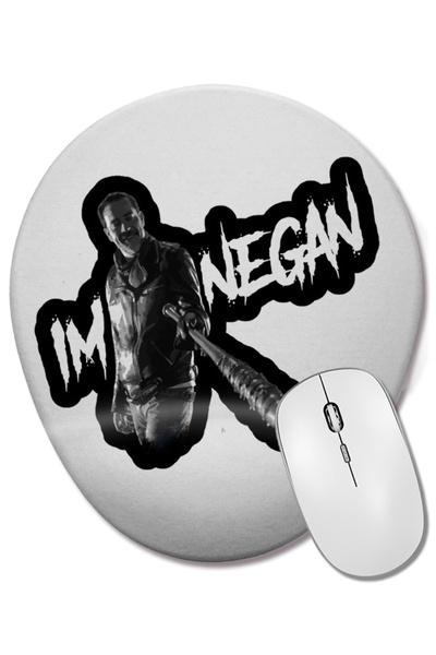 BASKI DÜNYASI Im Negan Mouse Pad oval cu suport pentru încheietura mâinii