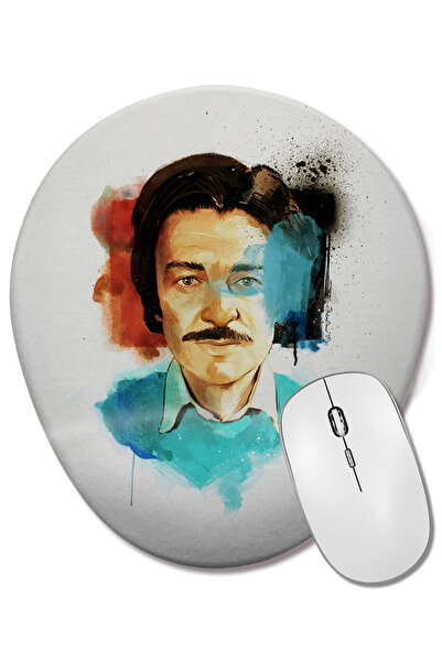 BASKI DÜNYASI Mouse Pad oval Oğuz Atay cu suport pentru încheietura mâinii