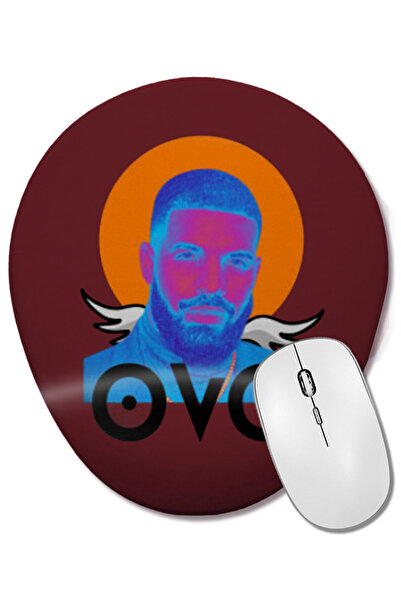BASKI DÜNYASI Drake OVO LOGO Ovalna podloga za miša sa podrškom za zglob