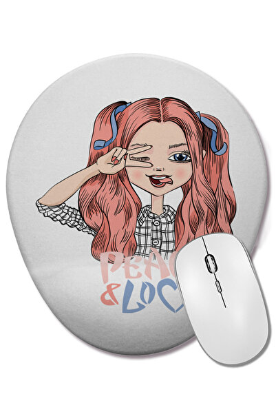 BASKI DÜNYASI Mouse Pad oval Girl Tower cu suport pentru încheietura mâinii