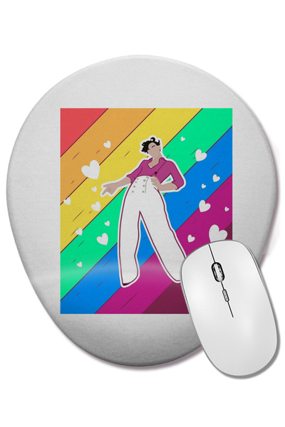 BASKI DÜNYASI Mouse Pad oval cu suport pentru încheietura mâinii Fine Line Ha...