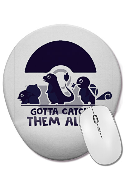 BASKI DÜNYASI Pokemon Gotta Catch Them All Mouse Pad oval cu suport pentru în...