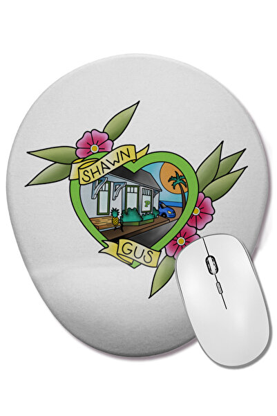 BASKI DÜNYASI Mouse Pad oval cu suport pentru încheietura mâinii Psych Shawn Gus