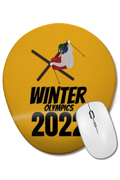 BASKI DÜNYASI Olimpiadele de iarnă Beijing 2022 Mouse Pad oval cu suport pent...