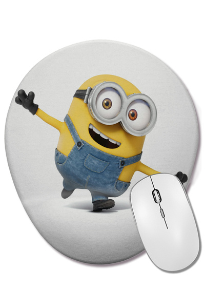 BASKI DÜNYASI Minion Minions 04 Mouse Pad oval cu suport pentru încheietura m...