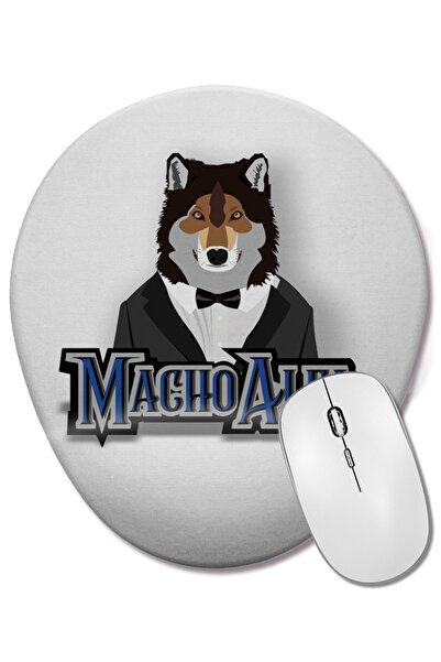 BASKI DÜNYASI Mouse Pad oval Macho Alfa cu suport pentru încheietura mâinii