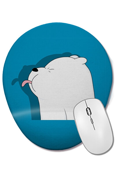 BASKI DÜNYASI Mouse Pad oval We Bare Bears Ice Bear cu suport pentru încheiet...