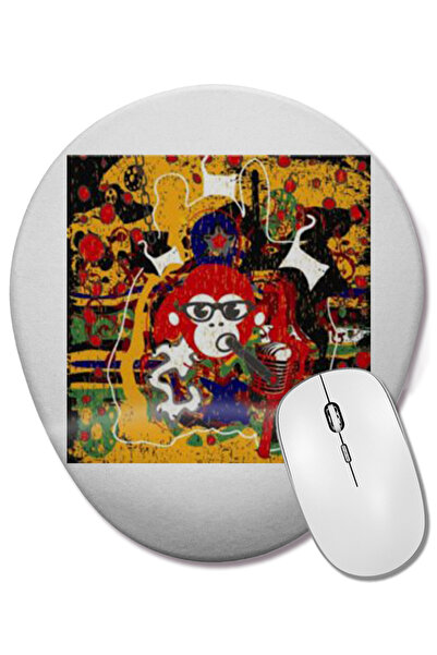 BASKI DÜNYASI Οβάλ ποντίκι με υποστήριξη καρπού με σχέδιο μπαντάνα