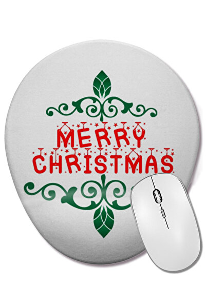 BASKI DÜNYASI Anul Nou Concept de Crăciun Fericit 012 Mouse Pad oval cu supor...