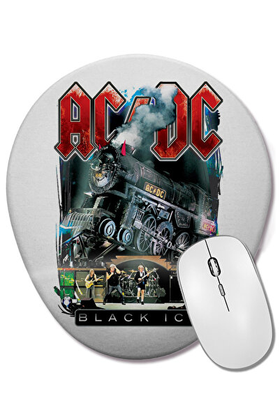 BASKI DÜNYASI Mouse Pad oval cu suport pentru încheietura mâinii Ac Dc Black Ice