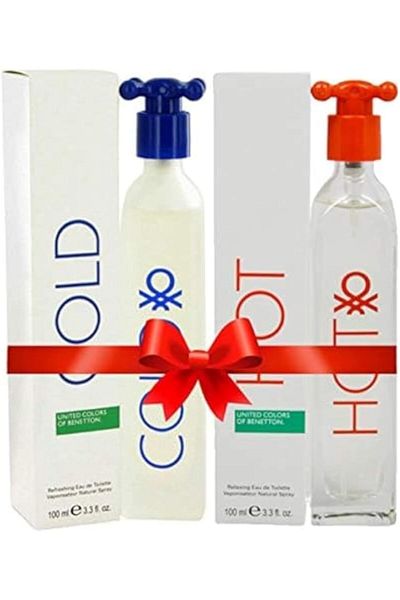 Benetton Perfume Gift set (HOT & COLD Perfume) 1 x 2Pcs 100ML Each