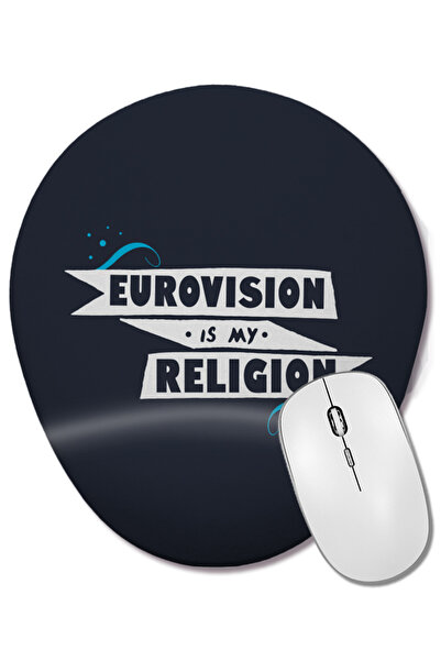 BASKI DÜNYASI Eurovision este religia mea Mouse Pad oval cu suport pentru înc...