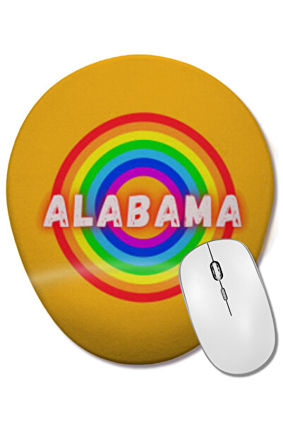 BASKI DÜNYASI Mouse Pad oval în stil retro vintage din Alabama cu suport pentru încheietura mâinii