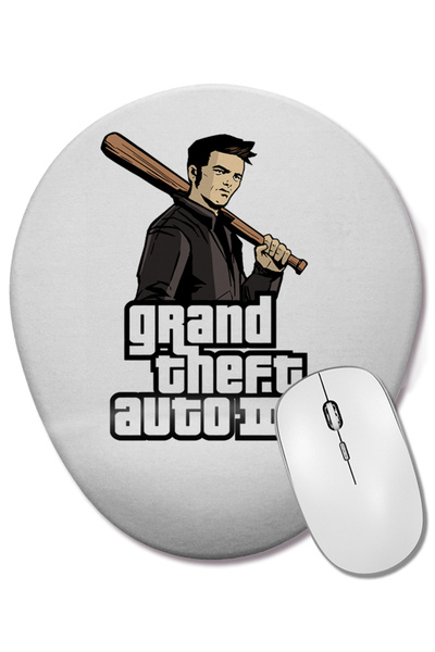 BASKI DÜNYASI Mouse Pad oval Grand Theft Auto Gta 01 cu suport pentru încheietura mâinii