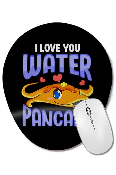 BASKI DÜNYASI Cute & Funny I Love You Water Pancake Stingray Pun Mouse Pad oval cu suport pentru încheietura mâinii