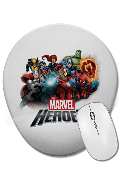 BASKI DÜNYASI Mouse Pad oval Marvel Heroes cu suport pentru încheietura mâinii