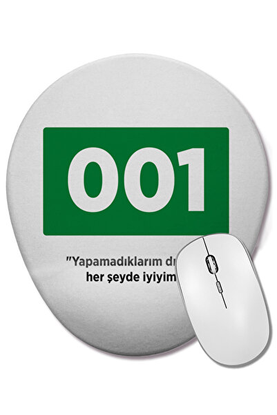 BASKI DÜNYASI Squid Game 01 Mouse Pad oval cu suport pentru încheietura mâinii