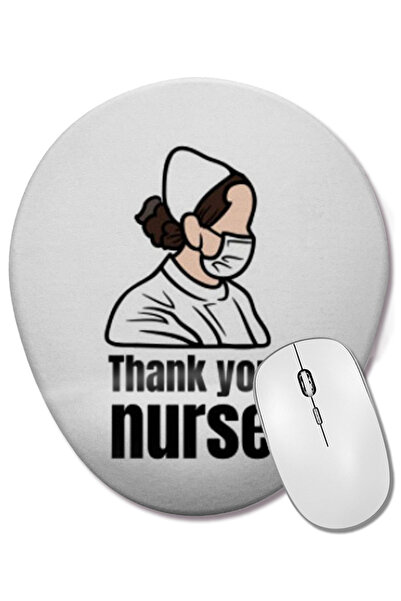 BASKI DÜNYASI Mouse Pad oval pentru Ziua Asistentei cu suport pentru încheietura mâinii