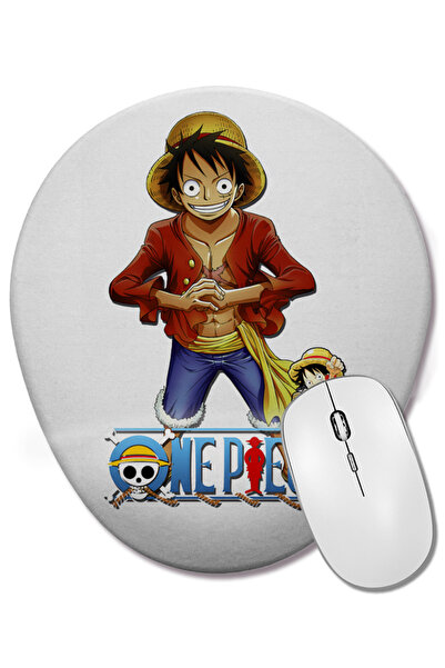 BASKI DÜNYASI Luffy One Piece Oval Mouse Pad with Wrist Support