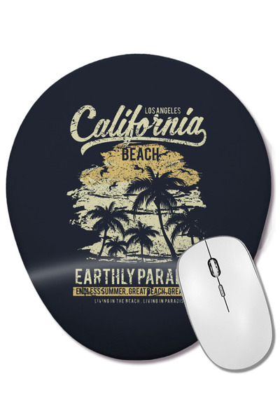 BASKI DÜNYASI Los Angeles California Beach Mouse Pad oval cu suport pentru în...