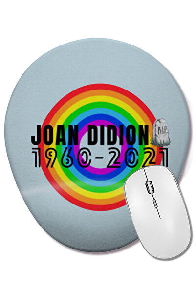 BASKI DÜNYASI Joan Didion Rip- Mouse Pad oval în stil retro vintage cu suport...