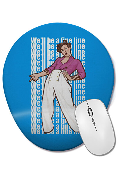 BASKI DÜNYASI Fine Line Harry Styles (x) Mouse Pad oval cu suport pentru încheietura mâinii