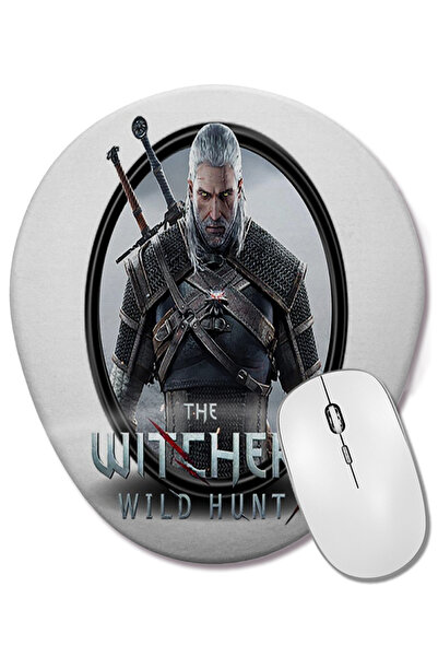 BASKI DÜNYASI Mouse Pad oval Geralt The Witcher cu suport pentru încheietura ...