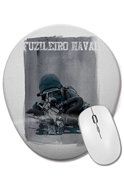 BASKI DÜNYASI Mouse Pad oval Em Fuzileiro cu suport pentru încheietura mâinii