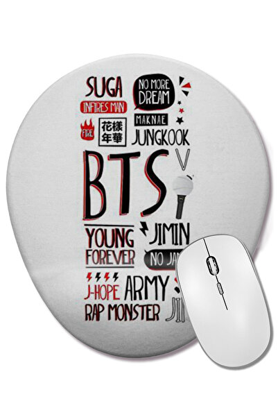 BASKI DÜNYASI Mouse Pad oval Bts 02 cu suport pentru încheietura mâinii