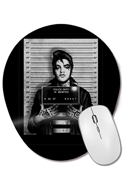 BASKI DÜNYASI Mouse Pad oval Elvis Detido cu suport pentru încheietura mâinii