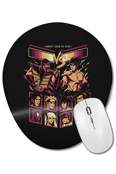 BASKI DÜNYASI Fighting Games Ultimate Fighters Mouse Pad oval cu suport pentr...